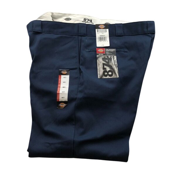 Dickies Men's 874 Work Pants Size 44x31 Navy Straight Classic Casual Relaxed - Picture 3 of 16